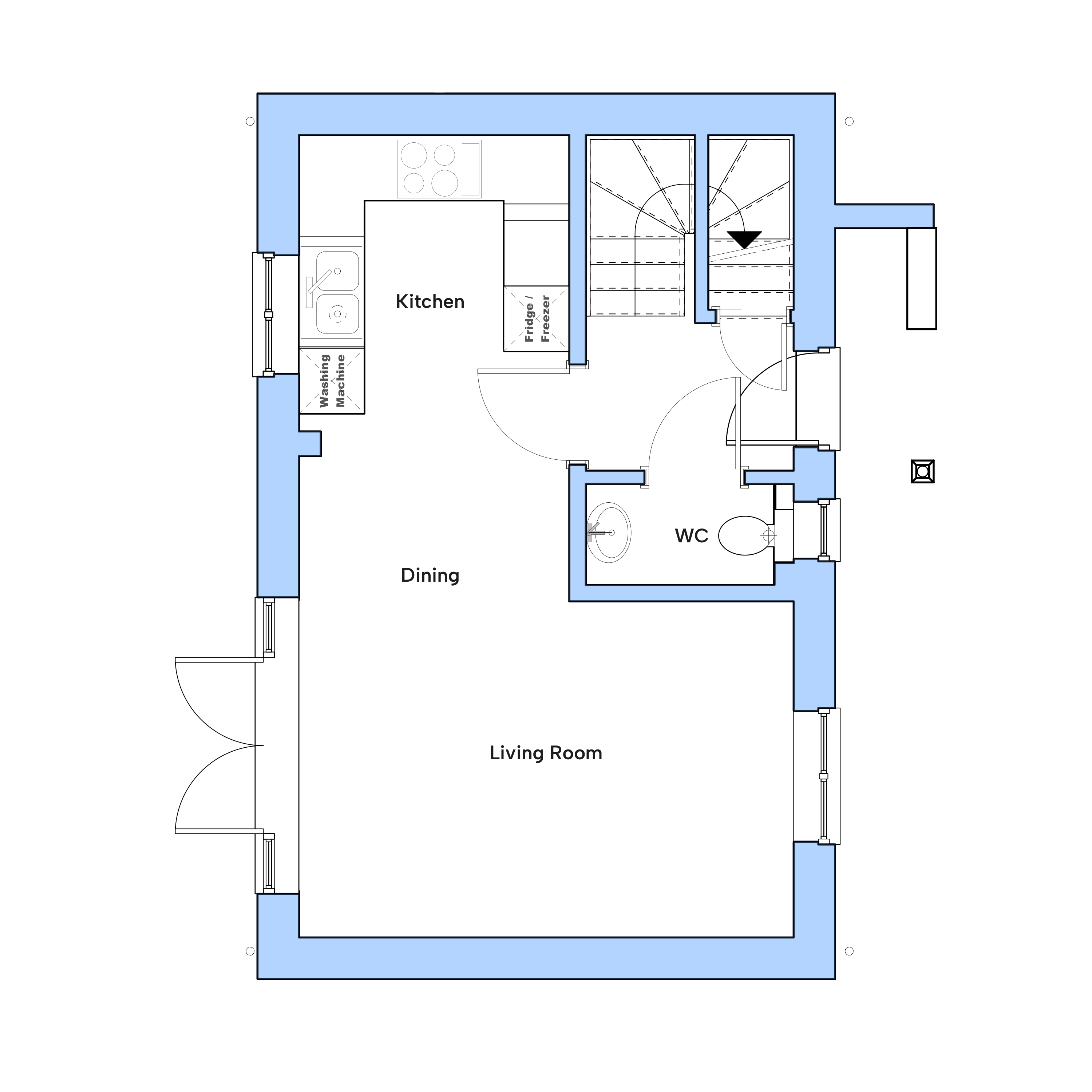 Ground floor floor plan of The Plover