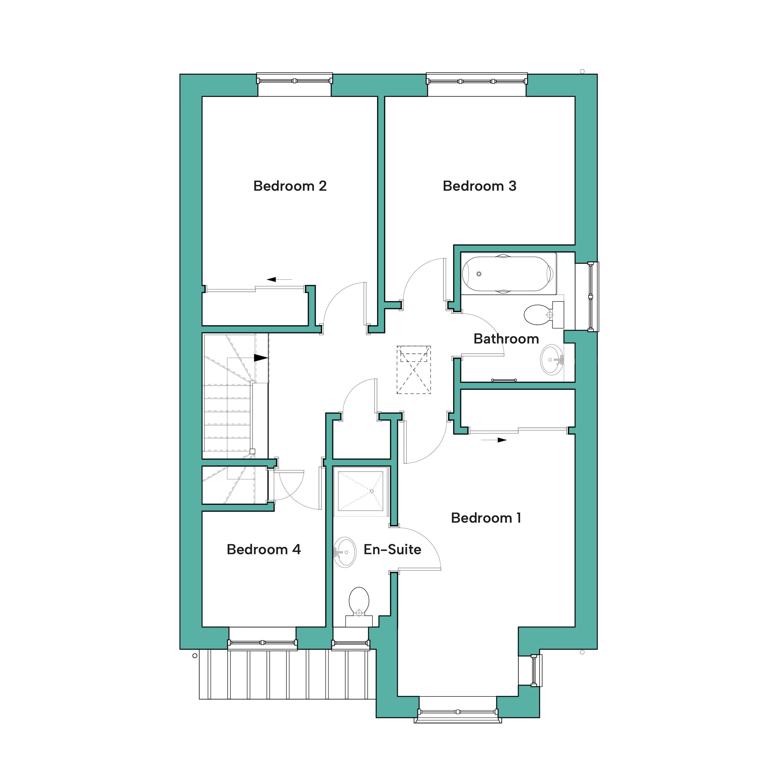 First floor floor plan of The Teal
