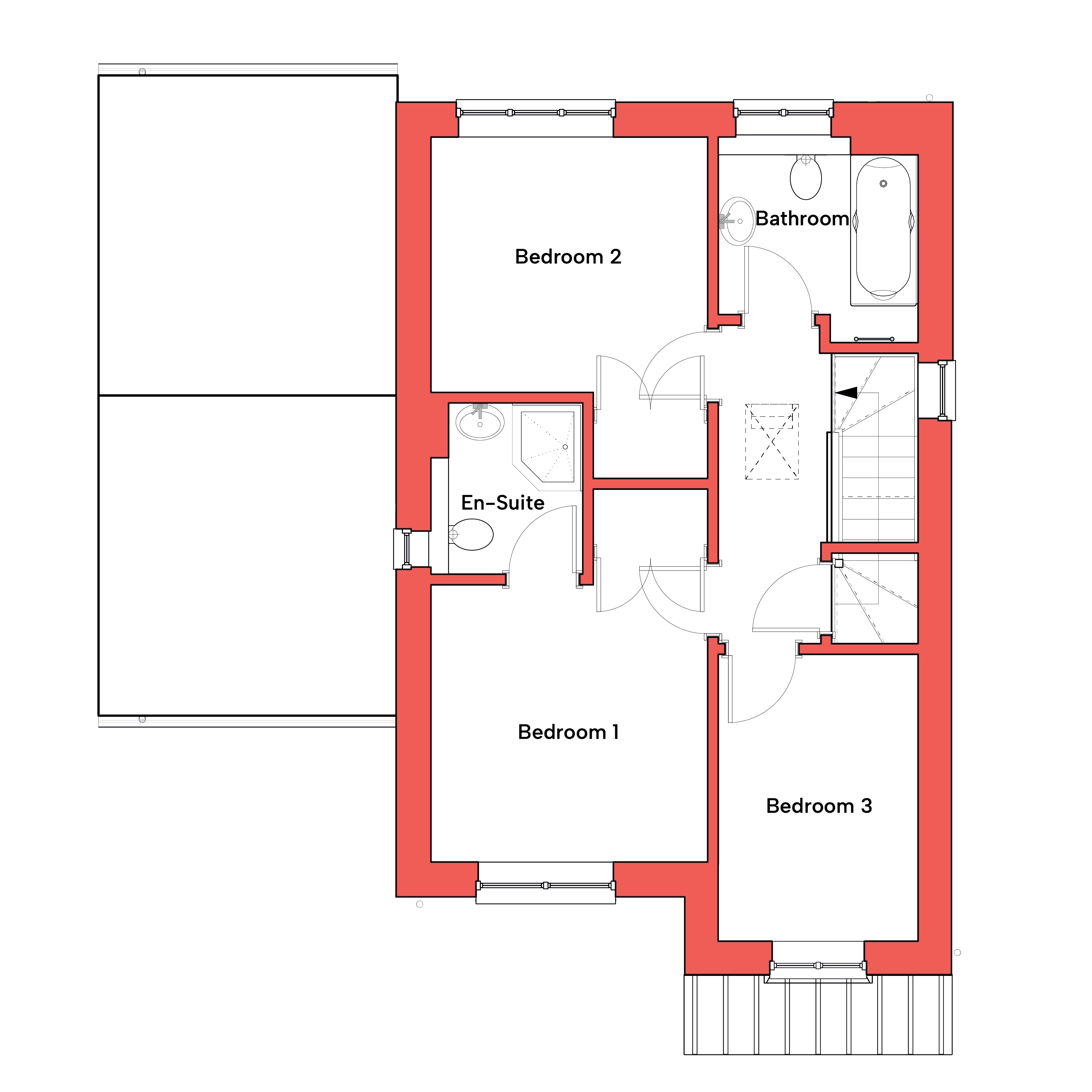 First floor floor plan of The Warbler