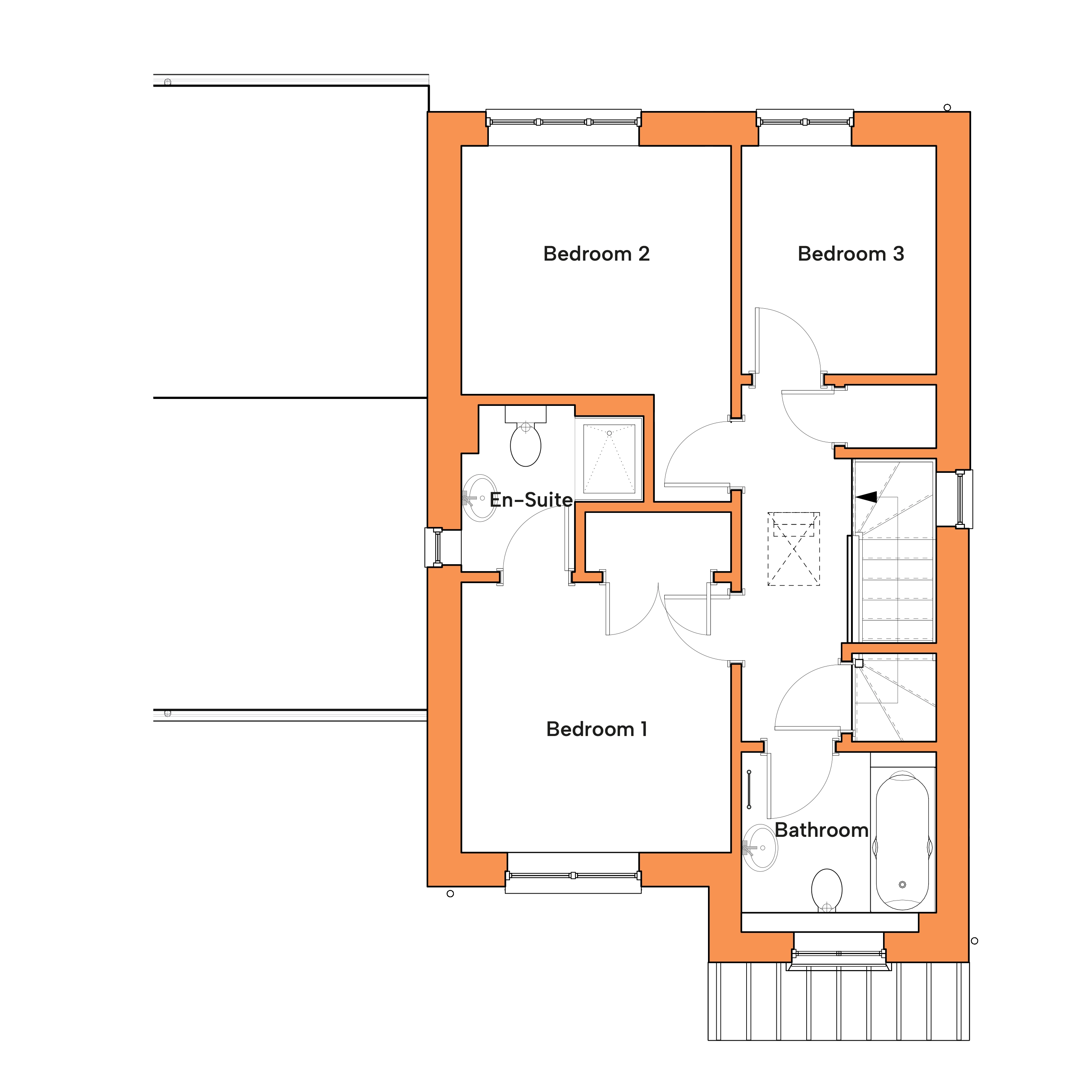 First Floor plan for the Turnstone House type at Heanton Lea Chivenor